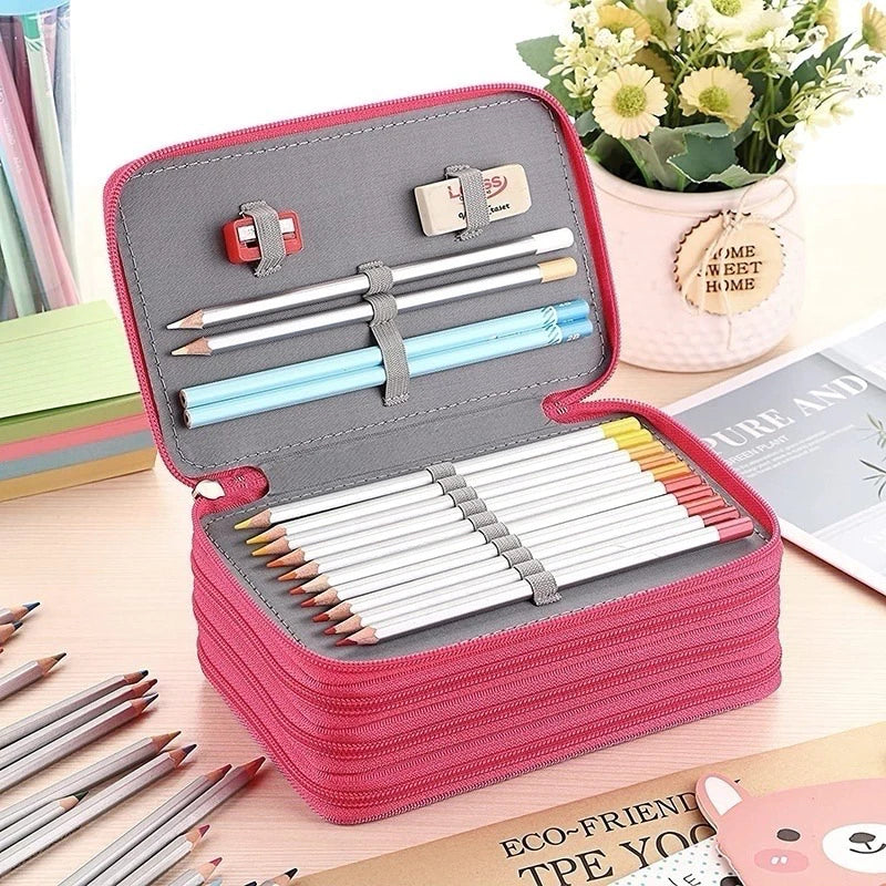Estojo Escolar/Estojo Box/Estojo De Lápis De Quatro Camadas Com 72 Furos De Cor/Material Escolar/Papela