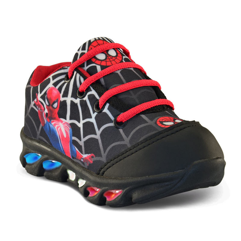 Tenis Infantil De Led Homem Aranha Masculino Meninos Com Luz